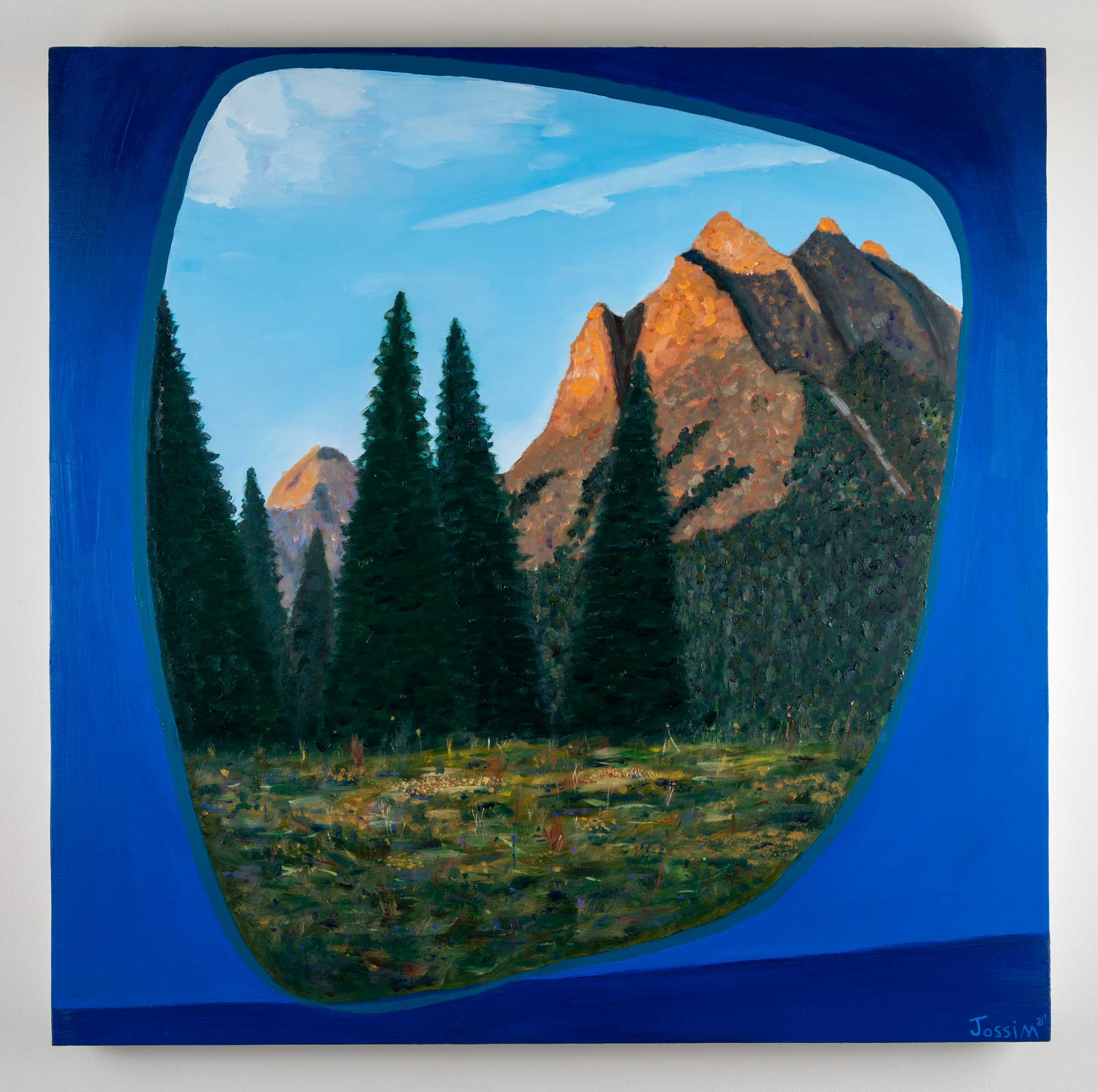 Blue Tent Sunset Meadow